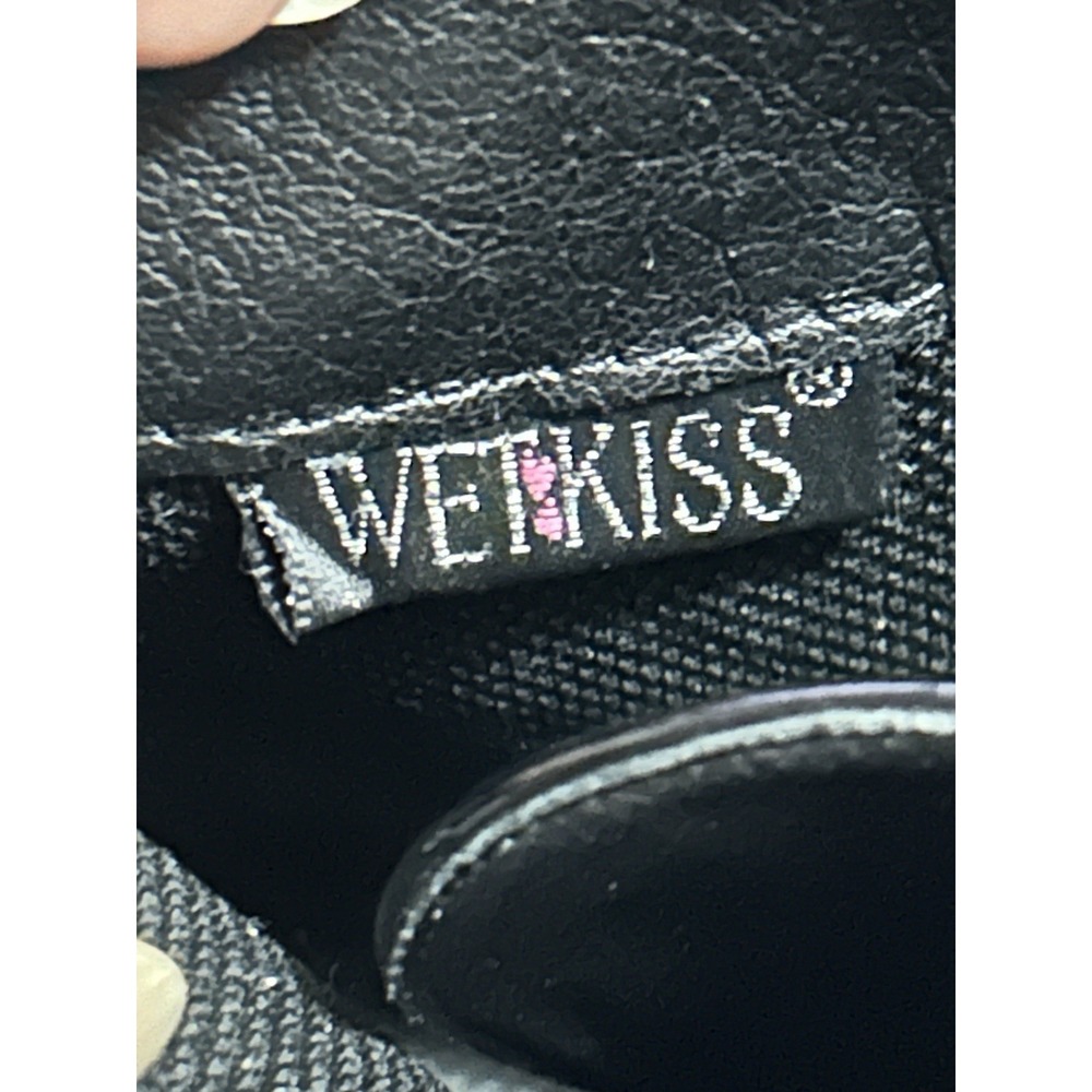 WETKISS Black Patent Leather Platform Boots Chunk Heel Punk Goth Lace Up SZ 8/38 - Picture 7 of 8